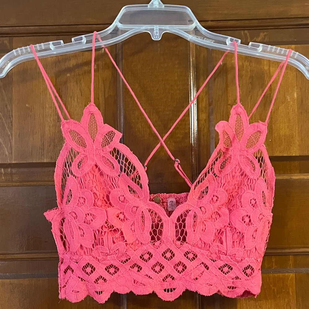 Free People Coral Lace Bralette